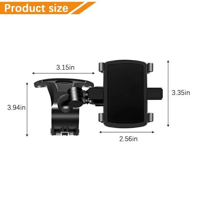 Alt view image 2 of 6 - 1400 Degree Rotating Car Phone Holder with Dashboard Clip