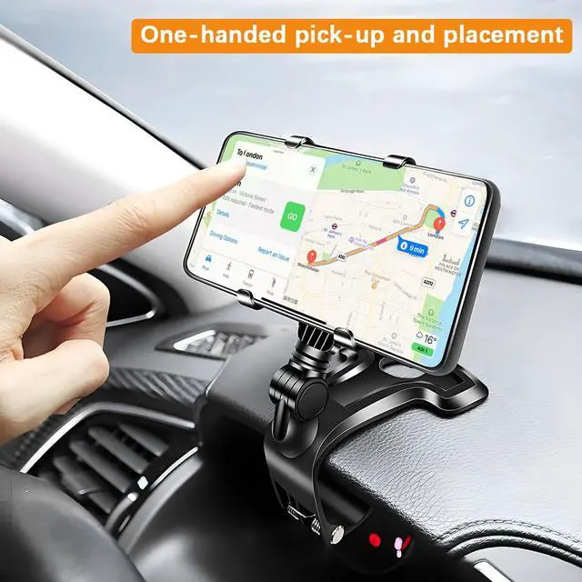 Alt view image 6 of 6 - 1400 Degree Rotating Car Phone Holder with Dashboard Clip