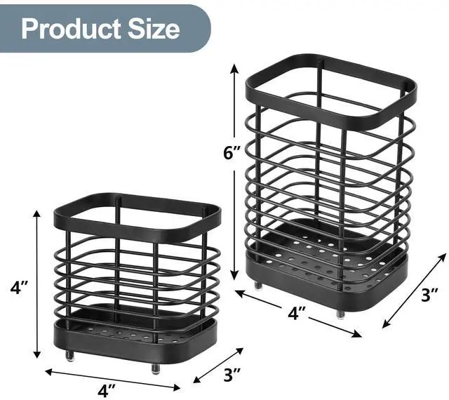 Alt view image 2 of 7 - Utensil Holder, Stainless Steel Utensil Drying Rack for Kitchen Counter