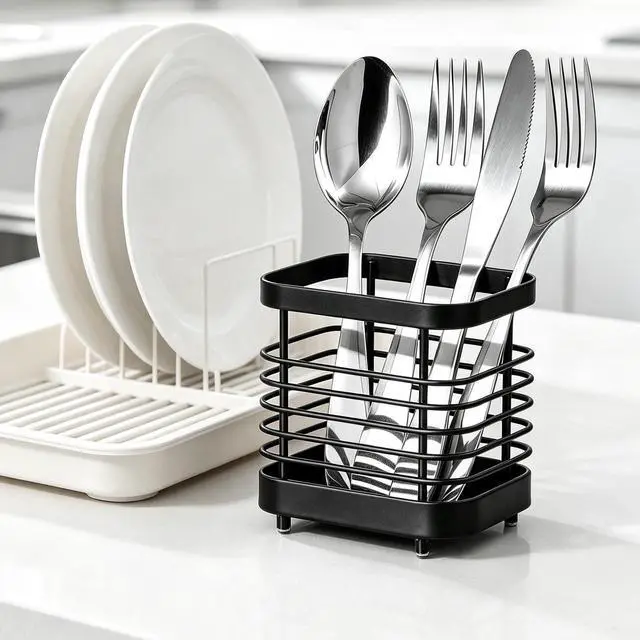 Alt view image 6 of 7 - Utensil Holder, Stainless Steel Utensil Drying Rack for Kitchen Counter