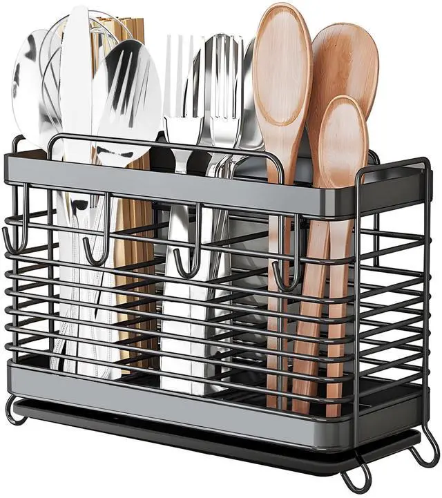 Main image of Utensil Holder, Kitchen Utensil Drying Rack with Drain Tray