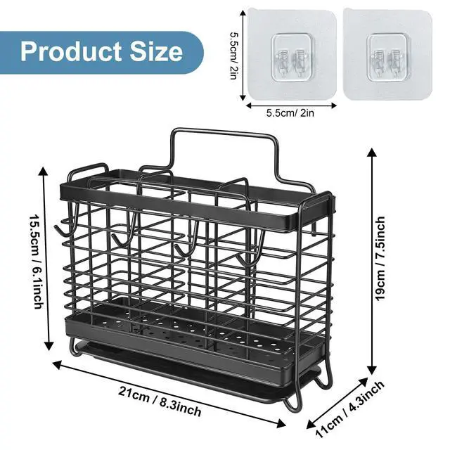 Alt view image 3 of 7 - Utensil Holder, Kitchen Utensil Drying Rack with Drain Tray