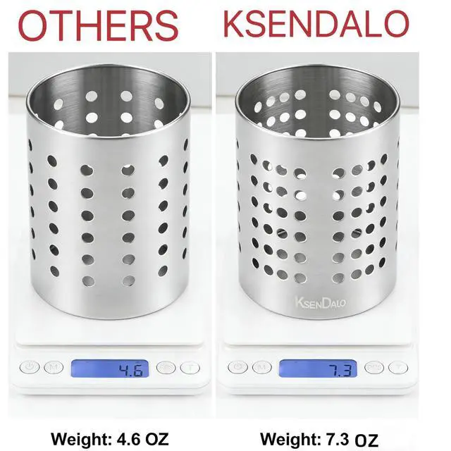 Alt view image 5 of 6 - SUS304 Small Stainless Steel Utensil Holder for Countertop, Silver