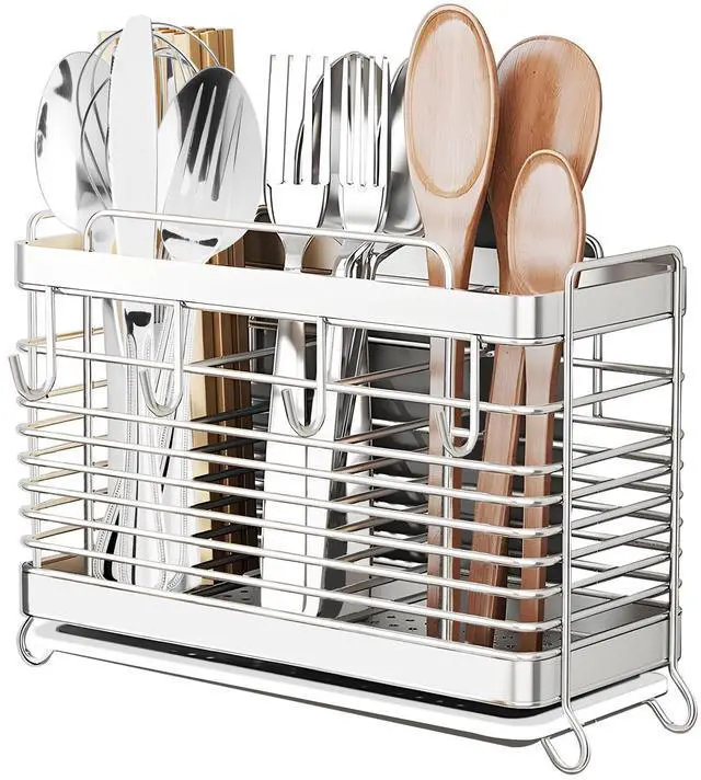 Main image of Utensil Holder, Kitchen Utensil Drying Rack with Drain Tray