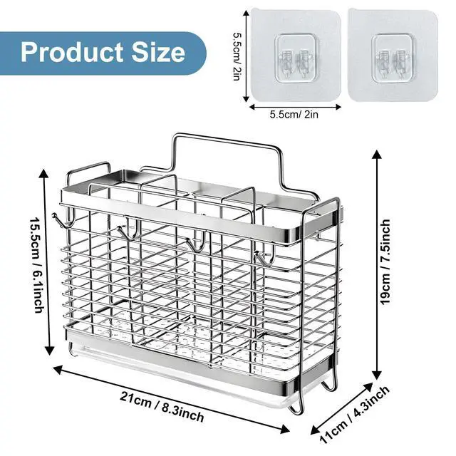 Alt view image 3 of 7 - Utensil Holder, Kitchen Utensil Drying Rack with Drain Tray