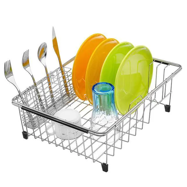 Alt view image 6 of 7 - Silverware Organizer - Cutlery Utensil Holder Stainless Steel Drying Rack Drainer for Kitchen Silverware
