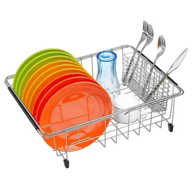 Alt view image 5 of 7 - Silverware Organizer - Cutlery Utensil Holder Stainless Steel Drying Rack Drainer for Kitchen Silverware