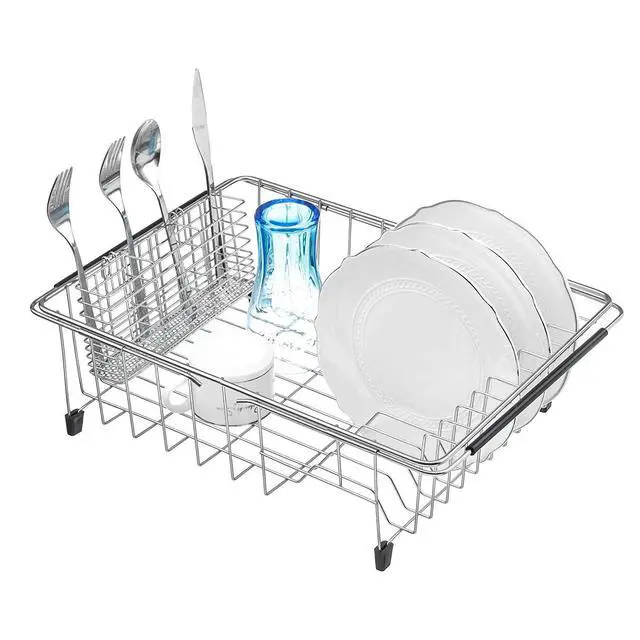 Alt view image 4 of 7 - Silverware Organizer - Cutlery Utensil Holder Stainless Steel Drying Rack Drainer for Kitchen Silverware