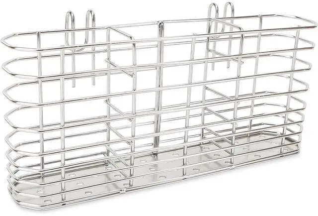 Main image of Stainless Steel Utensil Drying Basket Rack Hanging Holder for Knife and Fork Dish Sink Dishwasher with Drain, Cutlery Flatware Organizer with Hook, RustProof Drainage Solution in Kitchen Bathroom