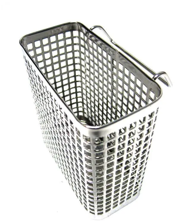 Main image of Small Square Stainless Steel Perforated Cutlery Basket Sink Rack Storage Silver by Stopia