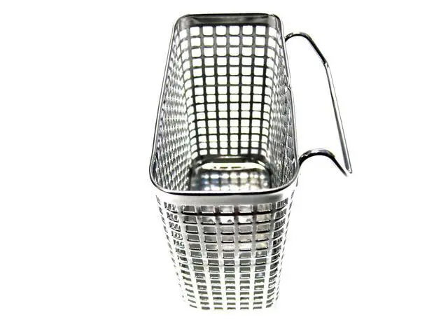 Alt view image 3 of 7 - Small Square Stainless Steel Perforated Cutlery Basket Sink Rack Storage Silver by Stopia