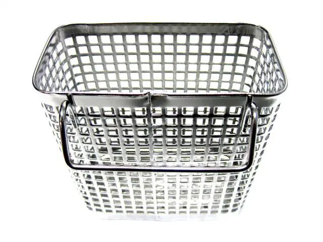 Alt view image 4 of 7 - Small Square Stainless Steel Perforated Cutlery Basket Sink Rack Storage Silver by Stopia