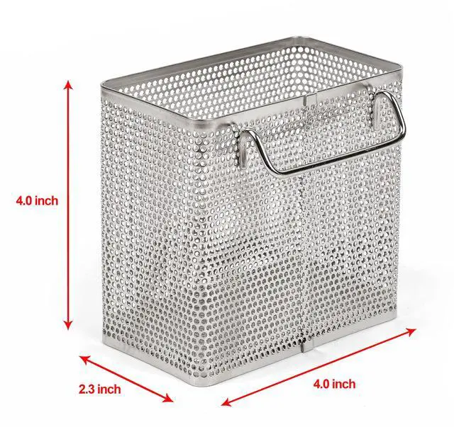 Alt view image 3 of 7 - Kitchen Utensil Chopsticks Perforated Holder with Hooks - 304 Stainless Steel Storage for Organizer Dishwasher Safe (Small Rectangle)