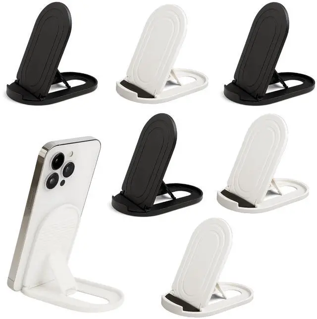 Main image of 6-Pack Portable Phone & Tablet Stand(Black&White), Foldable Multi-Angle Desk Holders, Adjustable Universal Holder for Samsung Galaxy, iPad, iPhone