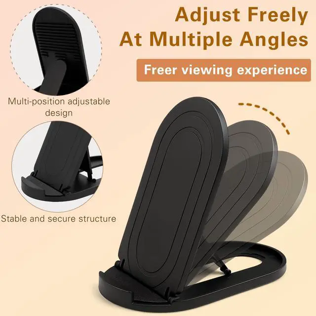 Alt view image 2 of 7 - 6-Pack Portable Phone & Tablet Stand(Black&White), Foldable Multi-Angle Desk Holders, Adjustable Universal Holder for Samsung Galaxy, iPad, iPhone