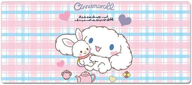 Main image of XXL Extended Gaming Mouse Pad/Mat- Large Cute Kawaii Anime Cartoon Design Mousepad for Girls and Women, Stitched Edges | 31.5"x11.8"x0.08" Dimensions (Cinnamon Pink)