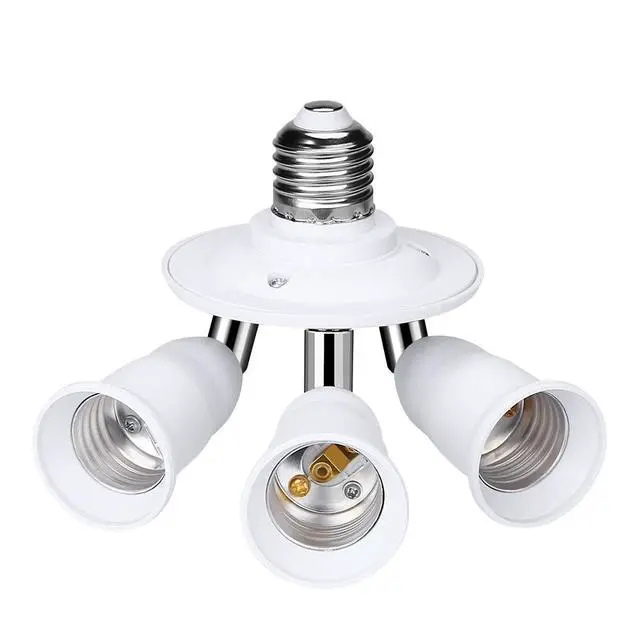 Alt view image 6 of 7 - E26 E27 Adjustable Socket Splitter,3 in 1 Socket White Bulb Base Adapter Lamp Holder,360 Degree Rotating 180 Degree Bending