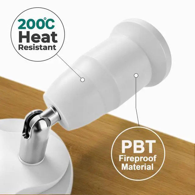 Alt view image 4 of 7 - 3 in 1 E26 Light Socket Splitter, 360° Adjustable and 180° Bendable