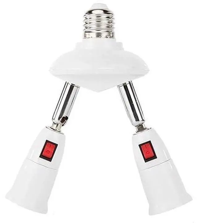 Main image of 2-in-1 Light Socket Extender, E26/E27, Adjustable,with Switch