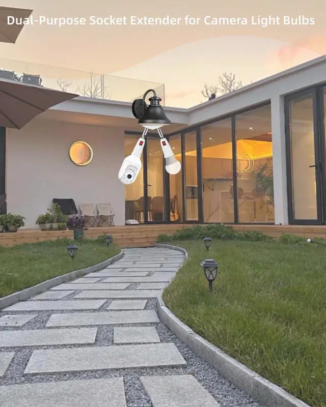 Alt view image 4 of 7 - 2-in-1 Light Socket Extender, E26/E27, Adjustable,with Switch
