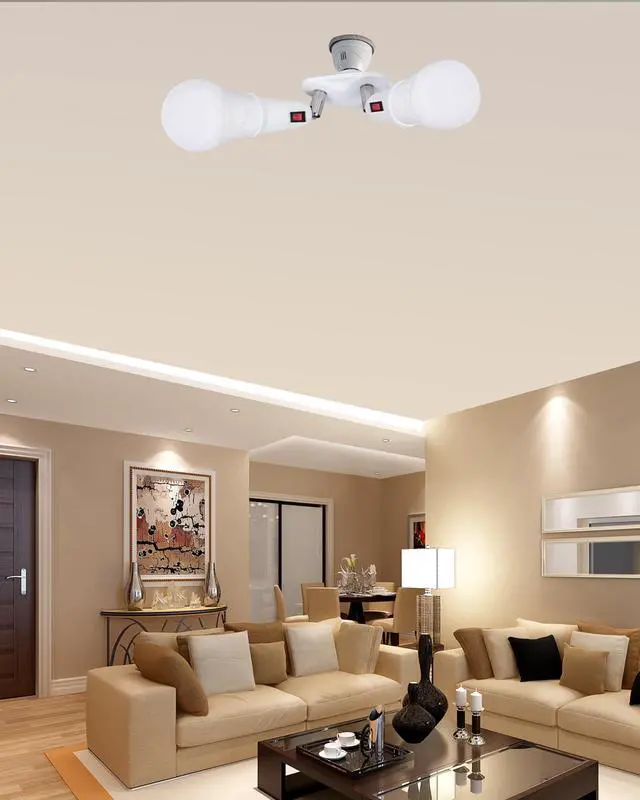 Alt view image 6 of 7 - 2-in-1 Light Socket Extender, E26/E27, Adjustable,with Switch