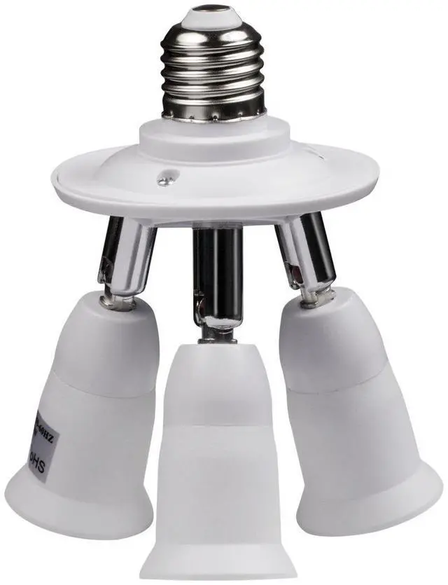 Main image of 3 in 1 E26 Light Blulb Socket Splitter Adapter Converter 360 Degree Adjustable I Stardand LED Lamp Base Holder, Each Port 60 Watt, Total 180 Watt