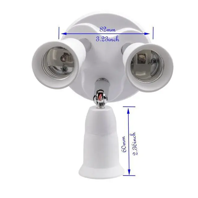 Alt view image 4 of 6 - 3 in 1 E26 Light Blulb Socket Splitter Adapter Converter 360 Degree Adjustable I Stardand LED Lamp Base Holder, Each Port 60 Watt, Total 180 Watt