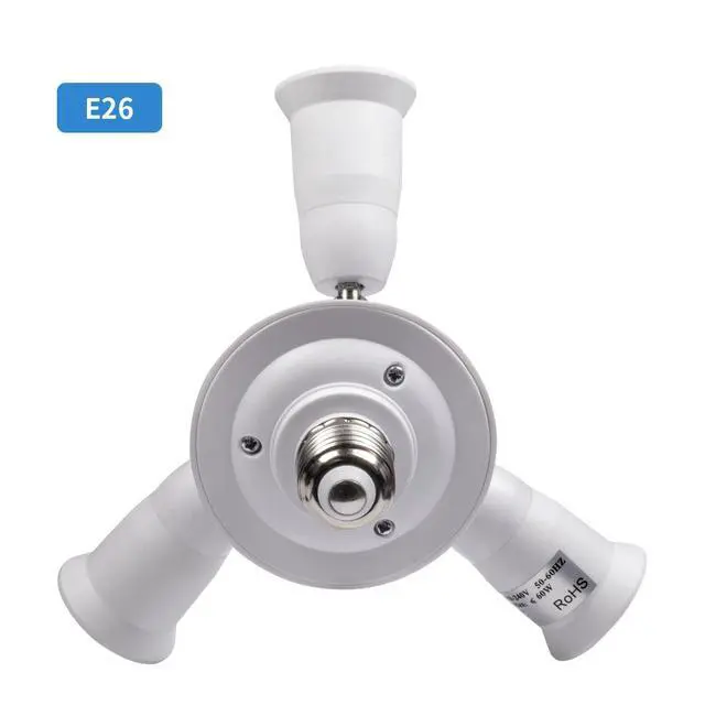 Alt view image 5 of 6 - 3 in 1 E26 Light Blulb Socket Splitter Adapter Converter 360 Degree Adjustable I Stardand LED Lamp Base Holder, Each Port 60 Watt, Total 180 Watt