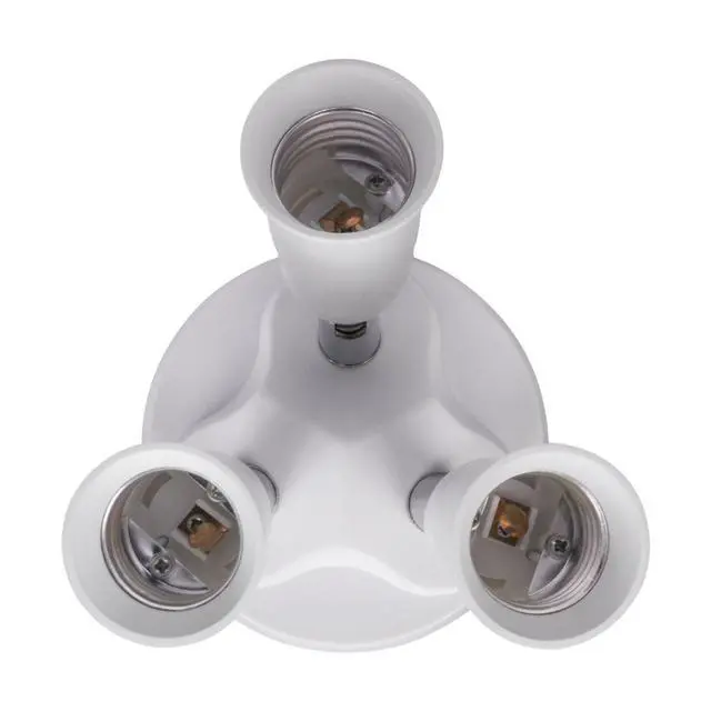 Alt view image 3 of 6 - 3 in 1 E26 Light Blulb Socket Splitter Adapter Converter 360 Degree Adjustable I Stardand LED Lamp Base Holder, Each Port 60 Watt, Total 180 Watt