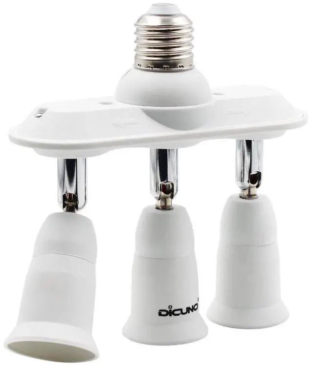 Main image of Light Socket Splitter 3 Way Adapter, 3 in 1 E26 Socket Converter