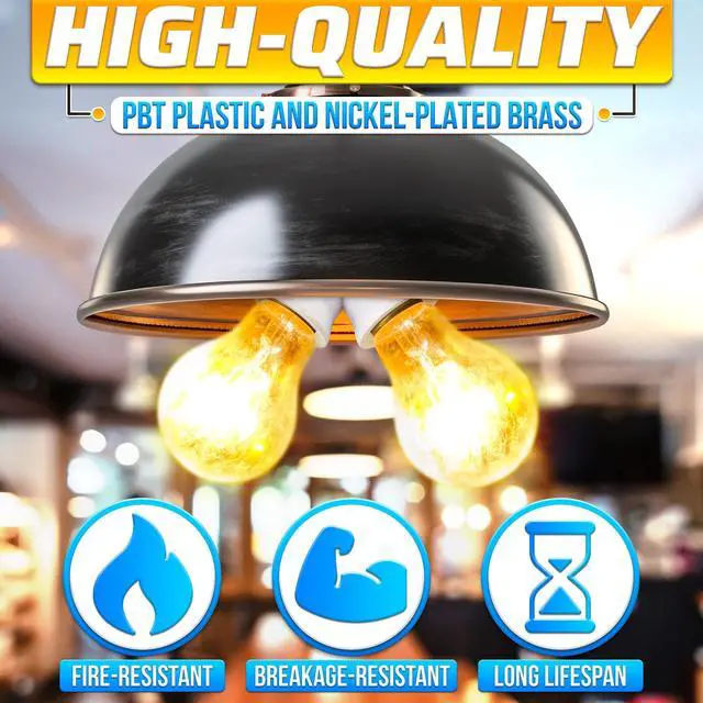 Alt view image 3 of 7 - 4 Pcs US Dual Light Bulb Splitter, E26 to E27, 660W, Heat Resistant