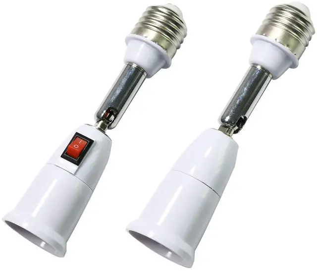 Main image of Light Bulb Socket Extender, 360 Degrees Adjustable E26/E27 LED Bulb Socket Splitter Adapter with Switch Control, 180 Bendable Standard Lamp Extension Outlet Converter Adapter (1 in 1)