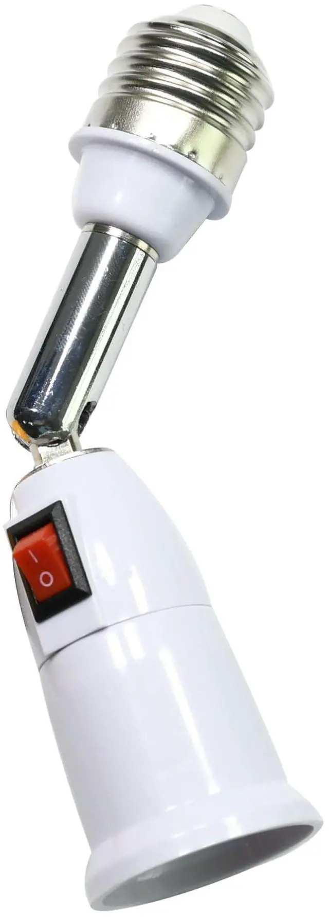 Alt view image 2 of 6 - Light Bulb Socket Extender, 360 Degrees Adjustable E26/E27 LED Bulb Socket Splitter Adapter with Switch Control, 180 Bendable Standard Lamp Extension Outlet Converter Adapter (1 in 1)