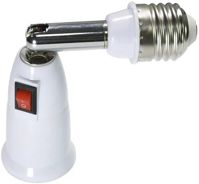 Alt view image 3 of 6 - Light Bulb Socket Extender, 360 Degrees Adjustable E26/E27 LED Bulb Socket Splitter Adapter with Switch Control, 180 Bendable Standard Lamp Extension Outlet Converter Adapter (1 in 1)