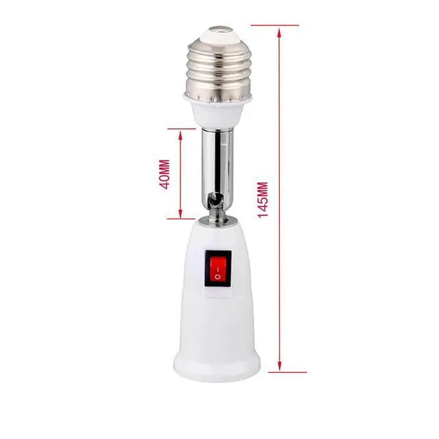 Alt view image 6 of 6 - Light Bulb Socket Extender, 360 Degrees Adjustable E26/E27 LED Bulb Socket Splitter Adapter with Switch Control, 180 Bendable Standard Lamp Extension Outlet Converter Adapter (1 in 1)