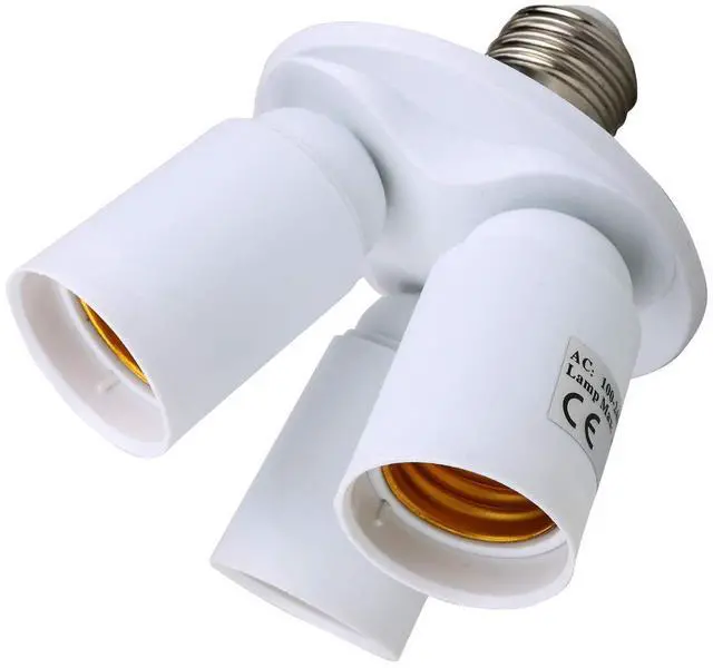 Main image of 3 in 1 Standard LED Light Bulb Lamp Socket Adapter Splitter Heat-Resistant PBT E26 and E27 86V-240V Light Socket Splitter
