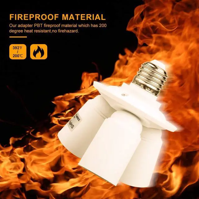 Alt view image 3 of 7 - 3 in 1 Standard LED Light Bulb Lamp Socket Adapter Splitter Heat-Resistant PBT E26 and E27 86V-240V Light Socket Splitter