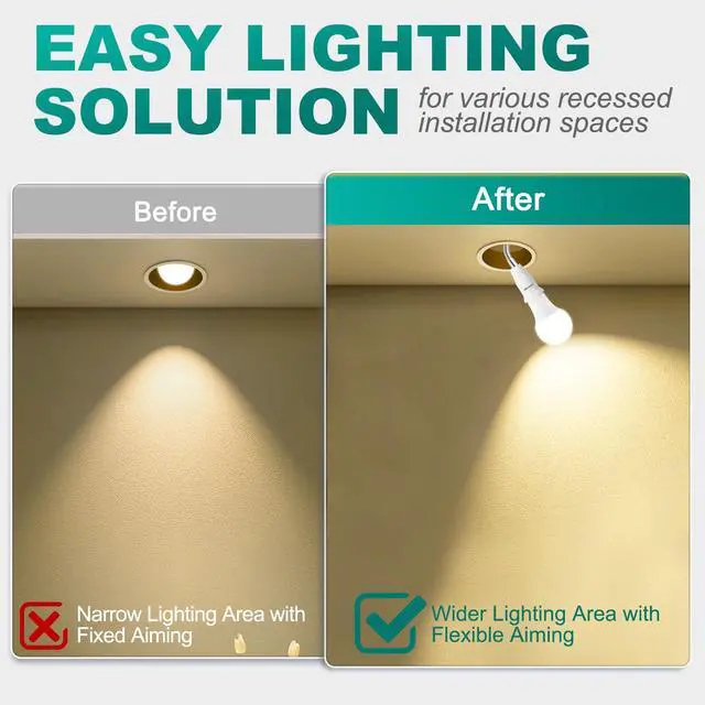 Alt view image 6 of 7 - E26 Light Socket Extender 6.1'', Flexible Extension Adapter, 2-Pack
