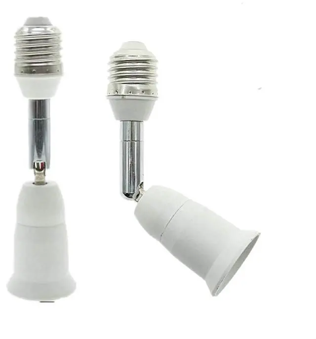 Main image of E26/E27 Light Socket Extender, 4.5 Inch Extension,Adjustable Vertical 90°Horizontal 360°, 100V - 250V, Max 150W, Medium Screw Base Light Converter Socket Extender,2-Pack