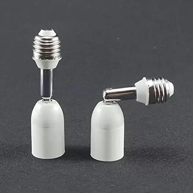 Alt view image 5 of 6 - E26/E27 Light Socket Extender, 4.5 Inch Extension,Adjustable Vertical 90°Horizontal 360°, 100V - 250V, Max 150W, Medium Screw Base Light Converter Socket Extender,2-Pack