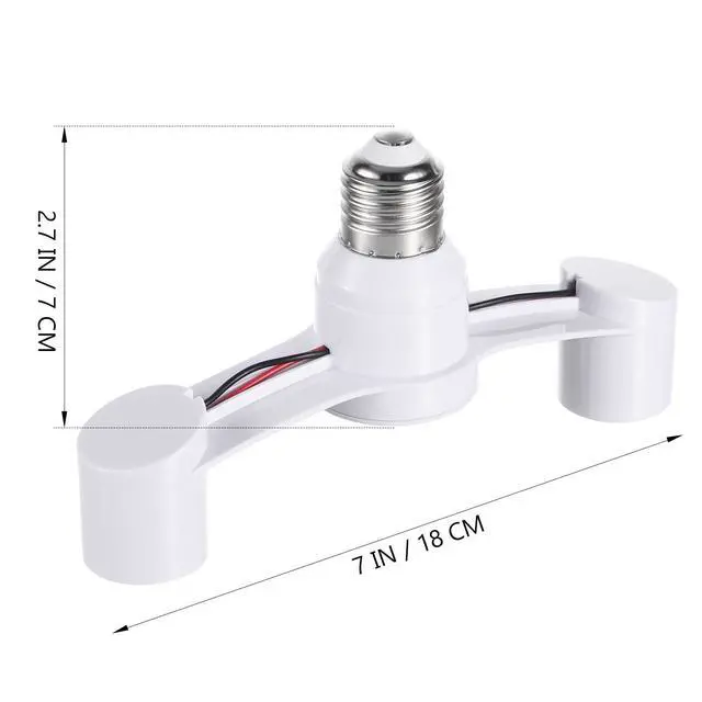 Alt view image 6 of 7 - 2-Pack Double Heads E27 Light Socket Splitter, 7-Inch Wide Spacing Dual Lamp Holder, T-Shape Bulb Splitter Adapter for Large LED Bulbs, Garage, Plant Grow Light (Standard Base)