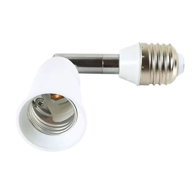 Alt view image 2 of 7 - Light Socket Extender 90 Degree Bending E27 to E27 Bulb Base Lamp Holder 180 Degree Adjustable Adapter