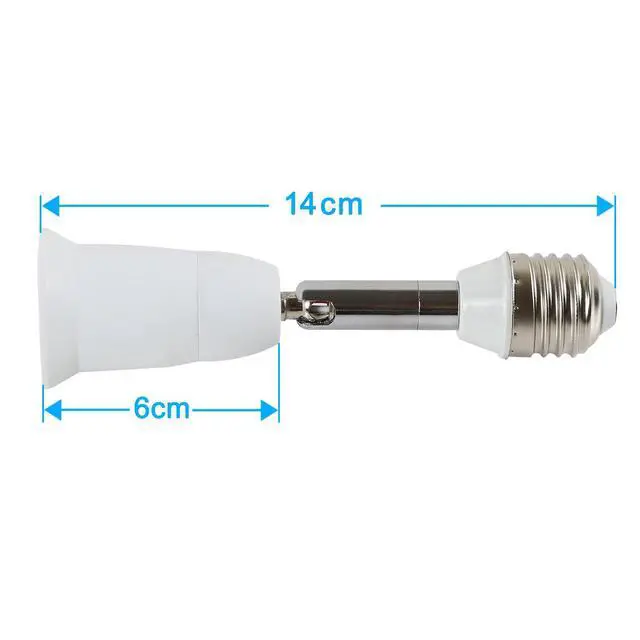 Alt view image 7 of 7 - Light Socket Extender 90 Degree Bending E27 to E27 Bulb Base Lamp Holder 180 Degree Adjustable Adapter