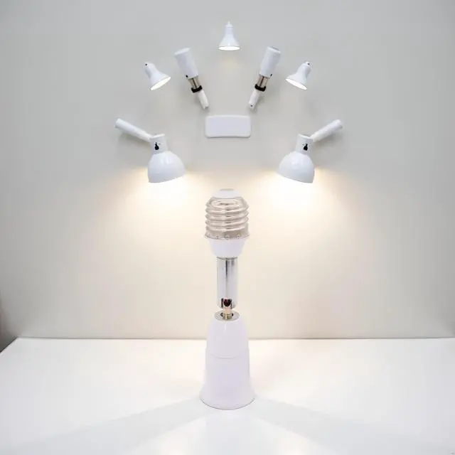 Alt view image 4 of 7 - 1pc White E26/E27 Base Socket Converter Extension 180 Degree Rotatable Light Bulb Adapter for E27 LED Incandescent Fan and Camera E26/E27 Light Bulb Socket Extender,Light Sockets