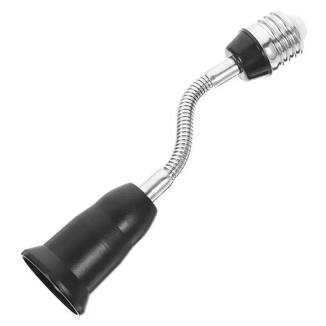 Alt view image 5 of 7 - E26/E27 Light Socket Extender Adapter, 25cm/9.8 inch Light Bulb Extension,E26 to E26 Flexible Extension,360° Bendable Adjustable Standard E26/E27 Bulb Screw Base Extender Adapte,Black(2 Pack)