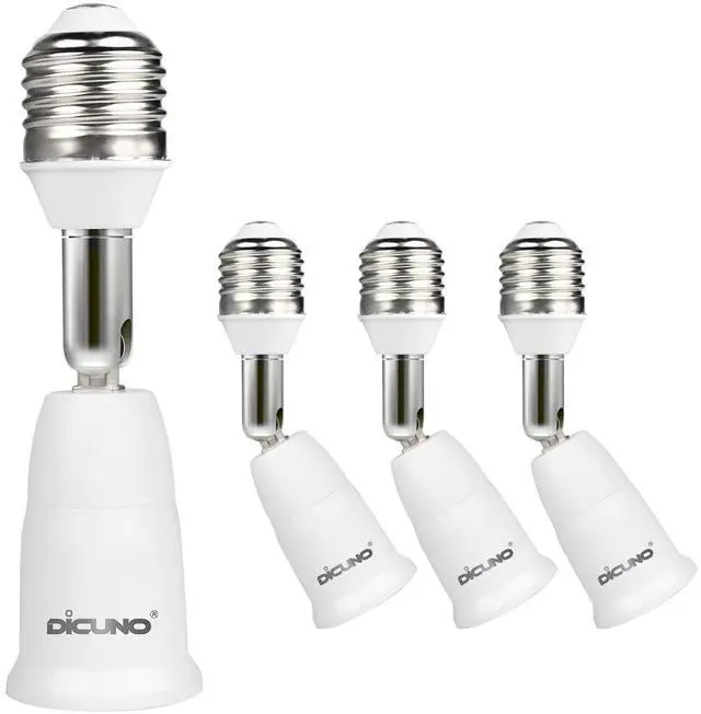Main image of E26 to E26 Socket Extender 3.74 in Extension, 180° Bendable, 4-Pack