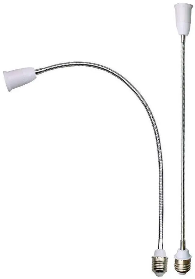 Main image of E26/E27 Light Socket Extender Adapter,E26 to E26 Socket Extender, 58CM/22.5 Inch Extension,Bendable Flexible Gooseneck Adjustable Extension Socket Extender Adaptor (2-Pack)