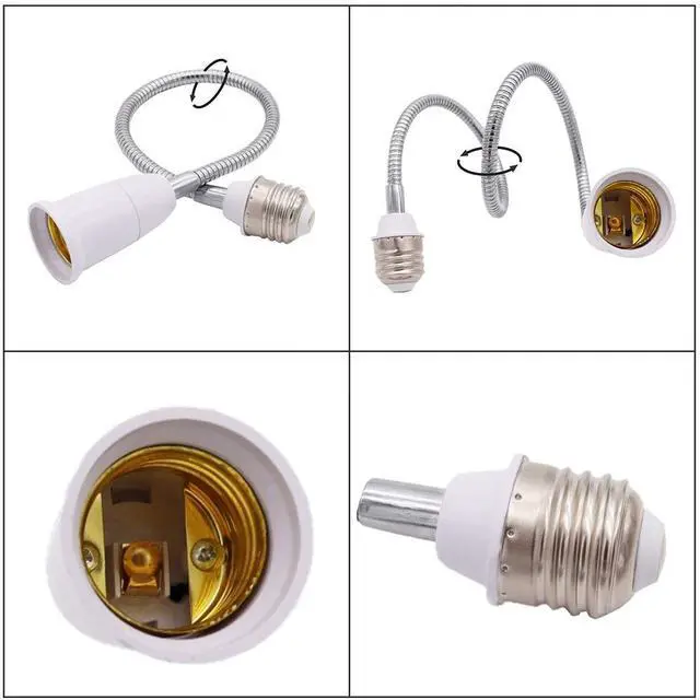 Alt view image 3 of 7 - E26/E27 Light Socket Extender Adapter,E26 to E26 Socket Extender, 58CM/22.5 Inch Extension,Bendable Flexible Gooseneck Adjustable Extension Socket Extender Adaptor (2-Pack)