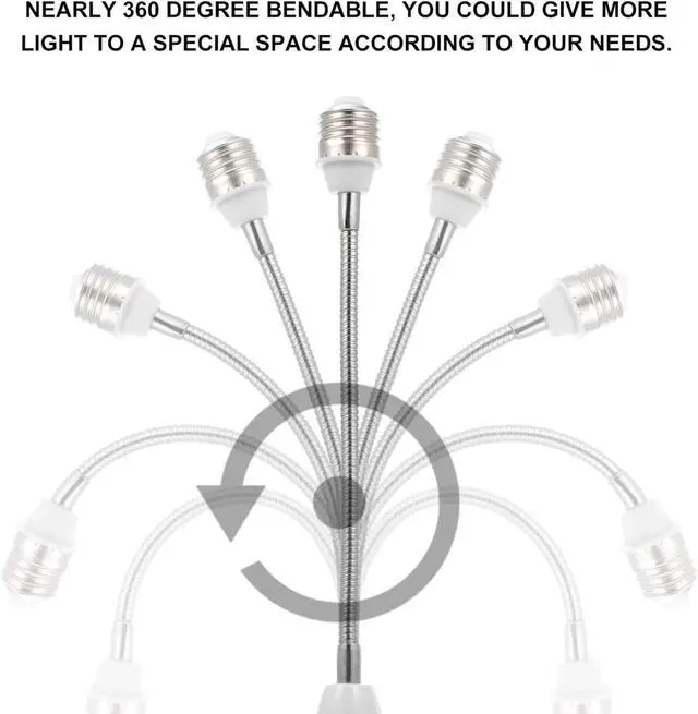 Alt view image 4 of 5 - E27 Flexible Light Socket Extender/Adjustable Bulb Extender for Home Light Fixtures/LED Grow Light Socket Stand etc (11inch)