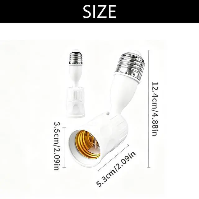 Alt view image 2 of 7 - E27 to E27 Socket Extender Rotatable Light Fixtures Adapter for LED Incandescent Fan Camera Rotatable Light Fixtures